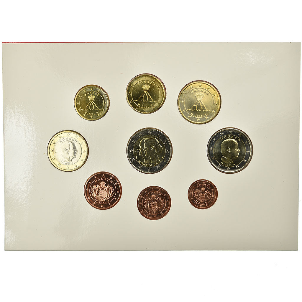 Monaco, Albert II, Set 1c. à 2€, Royal marriage, BU, 2011, MDP