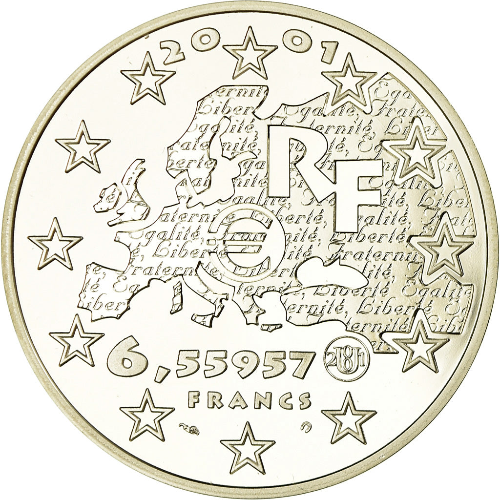 Munten, Frankrijk, Egalité, 6.55957 Francs, 2001, Paris, BE, FDC, Zilver