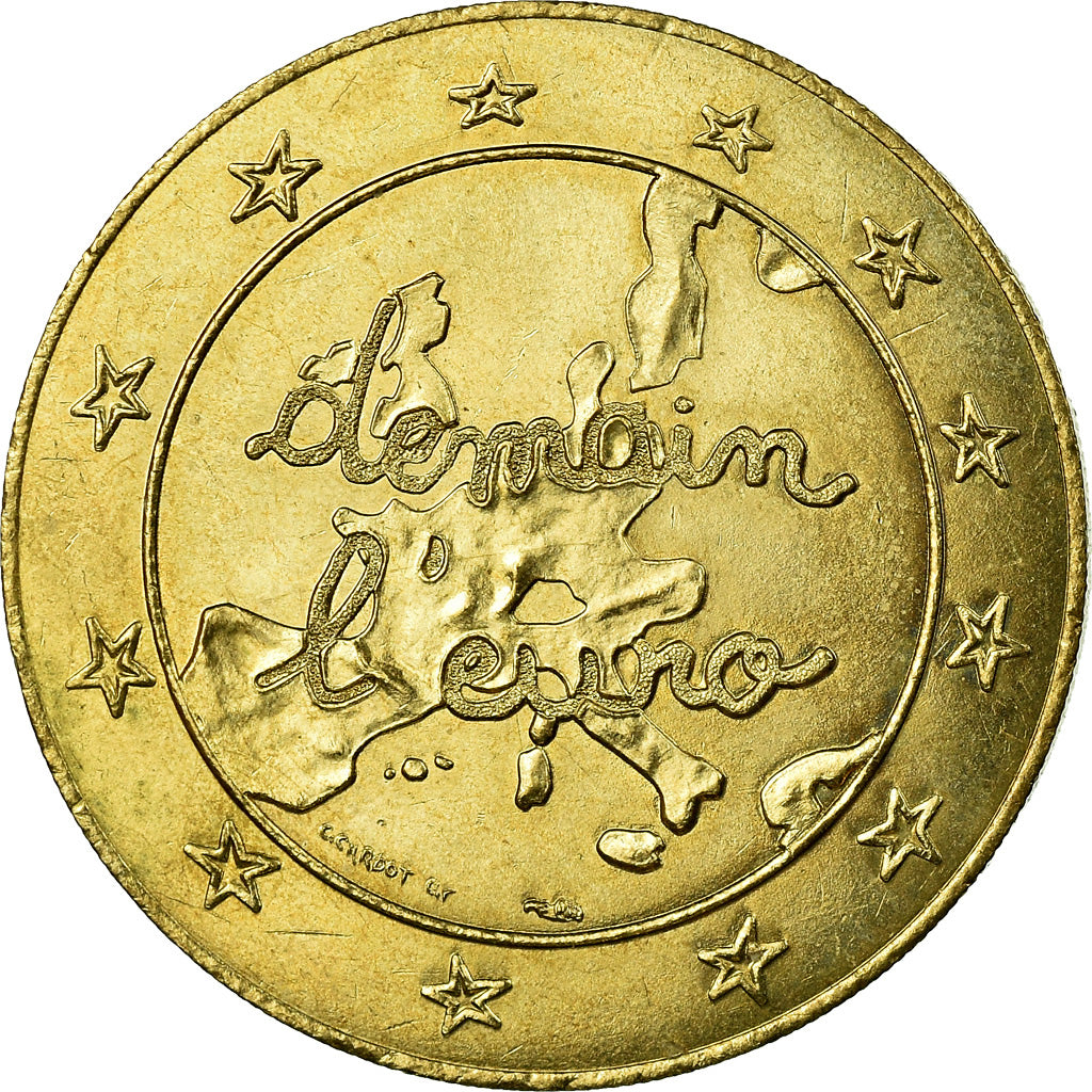 France, Medal, Demain l'Euro, 1996, MS(60-62), Aluminum-Bronze