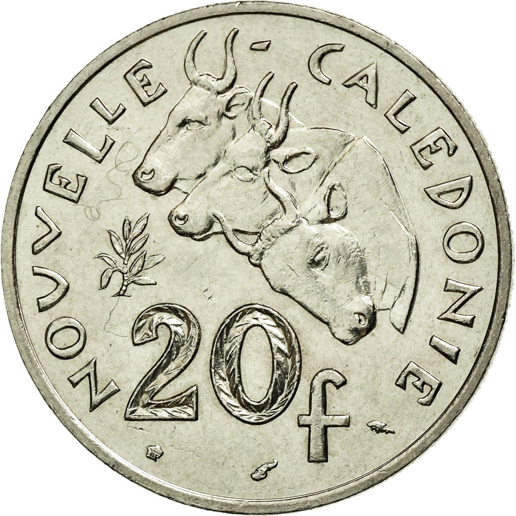 Coin, New Caledonia, 20 Francs, 1986, Paris, AU(50-53), Nickel, KM:12