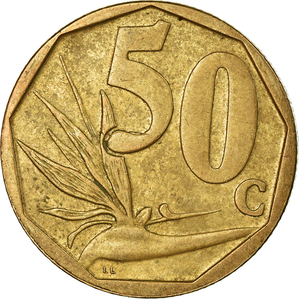 Moneta, Sudafrica, 50 Cents, 2007, Pretoria, MB+, Acciaio placcato in bronzo