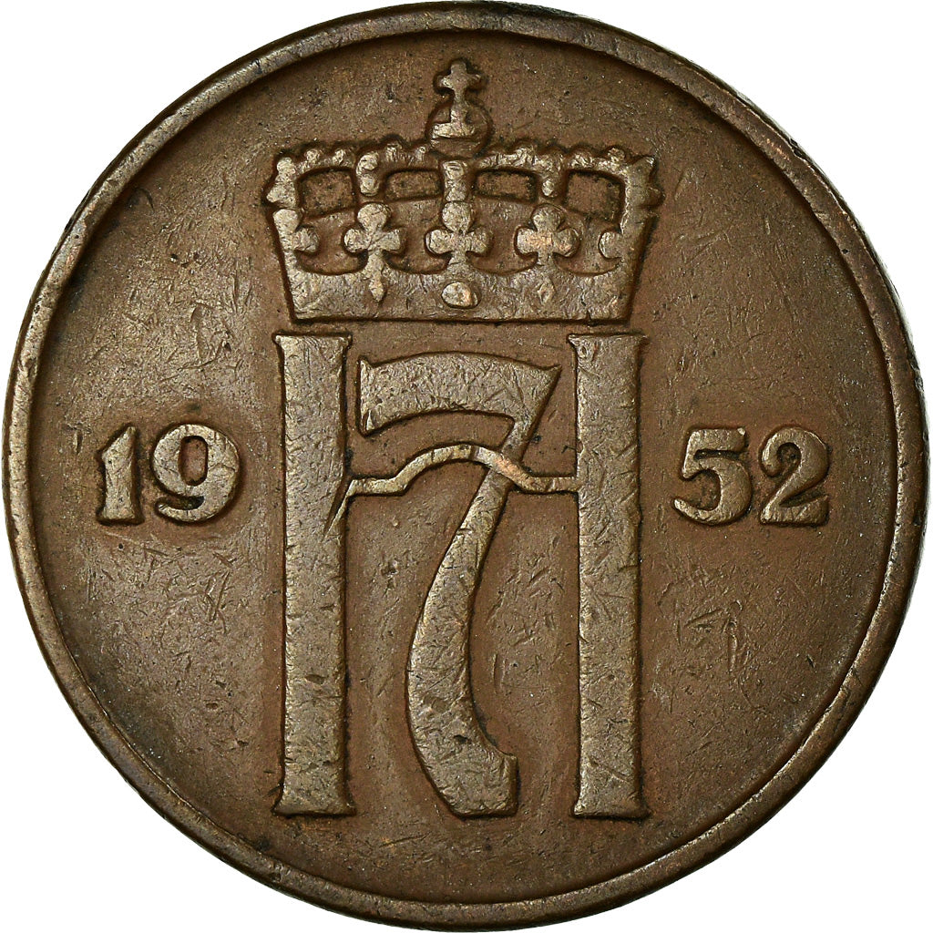 Münze, Norwegen, Haakon VII, 5 Öre, 1952, SS, Bronze, KM:400