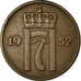 Münze, Norwegen, Haakon VII, 5 Öre, 1952, SS, Bronze, KM:400