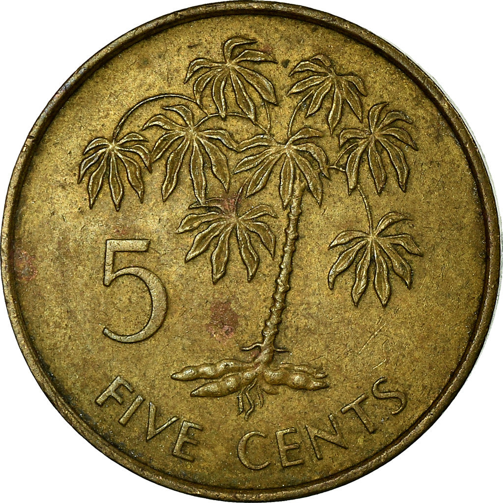 Moneda, Seychelles, 5 Cents, 1982, British Royal Mint, BC+, Latón, KM:47.1