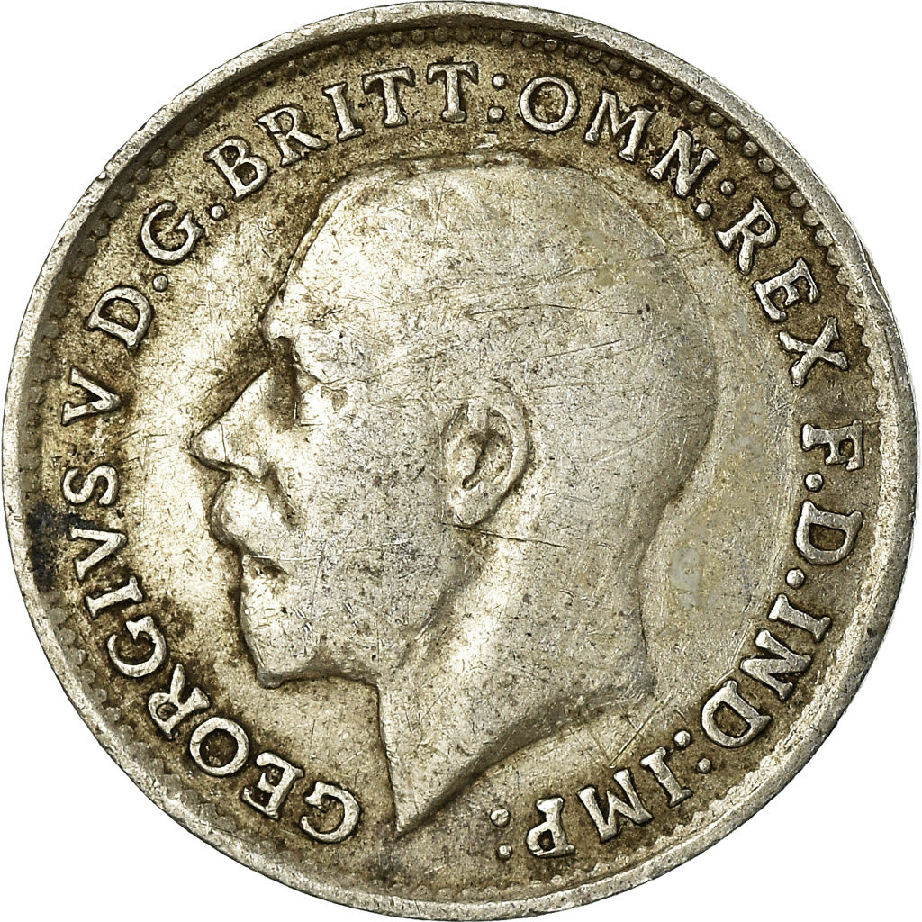 Coin, Great Britain, George V, 3 Pence, 1916, VF(30-35), Silver, KM:813