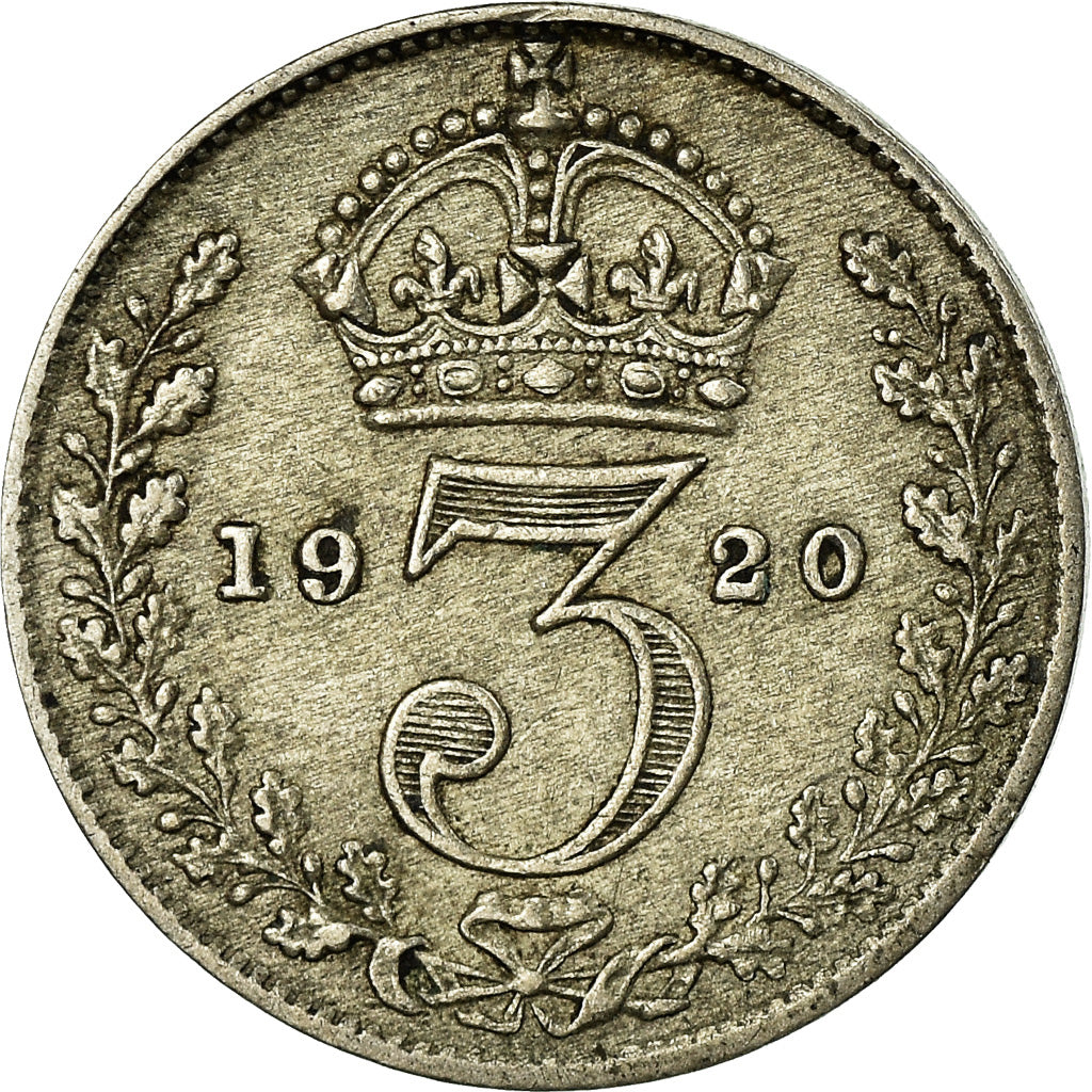 Moneta, Gran Bretagna, George V, 3 Pence, 1920, MB+, Argento, KM:813
