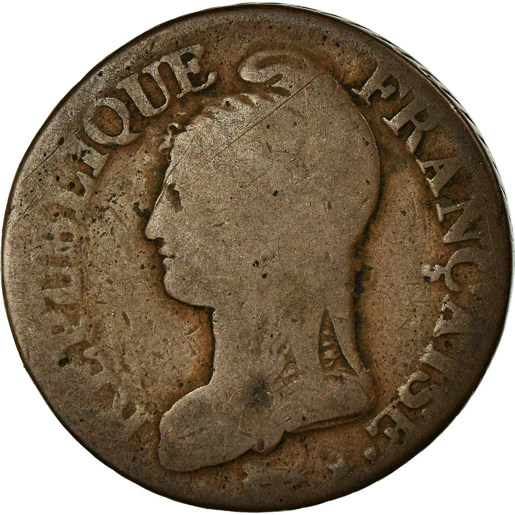 Coin, France, Dupré, 5 Centimes, AN 8, Paris, VF(20-25), Bronze, KM:640.1