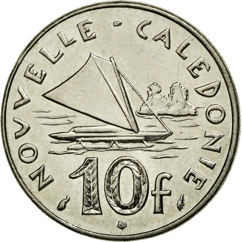 Coin, New Caledonia, 10 Francs, 1986, Paris, AU(50-53), Nickel, KM:11
