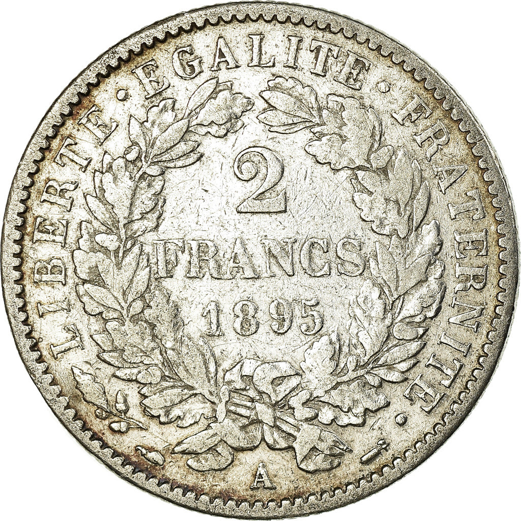 Coin, France, Cérès, 2 Francs, 1895, Paris, VF(30-35), Silver, KM:817.1