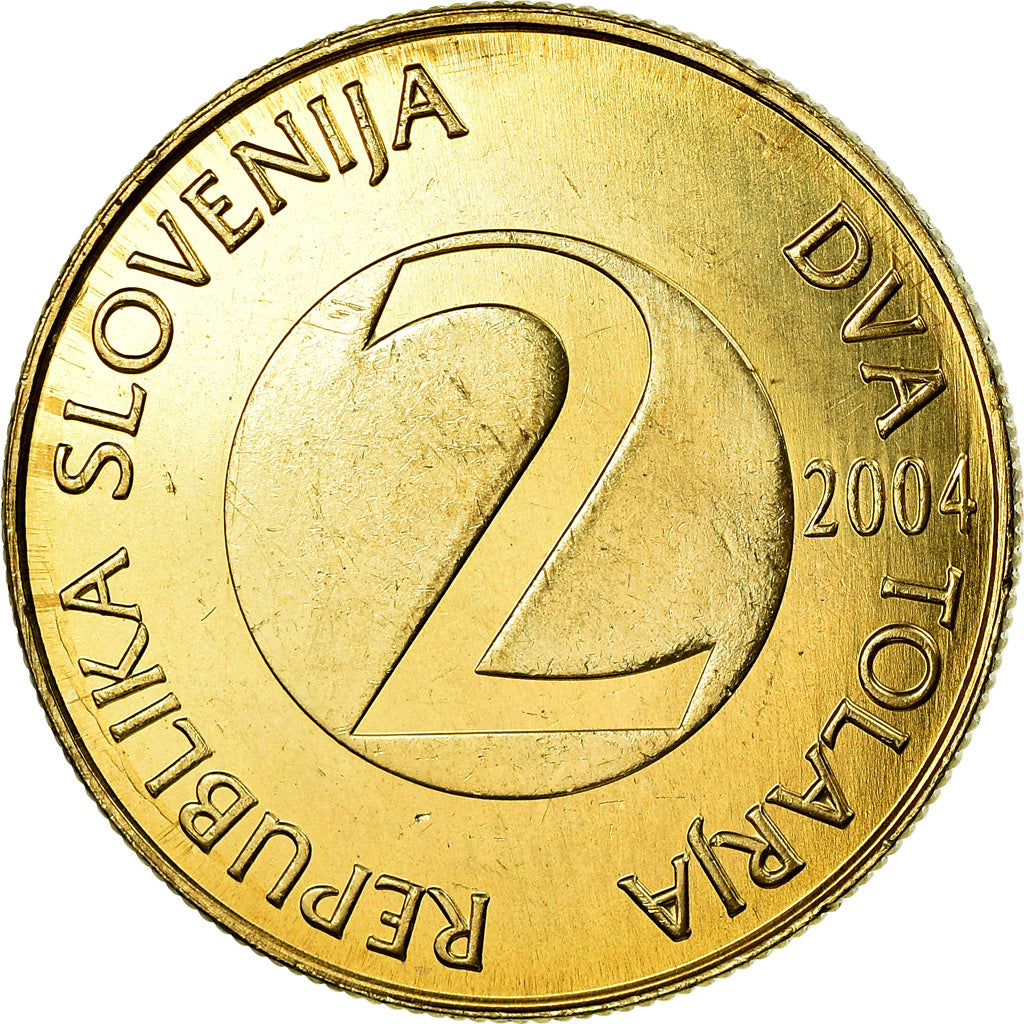 Münze, Slowenien, 2 Tolarja, 2004, STGL, Nickel-brass, KM:5