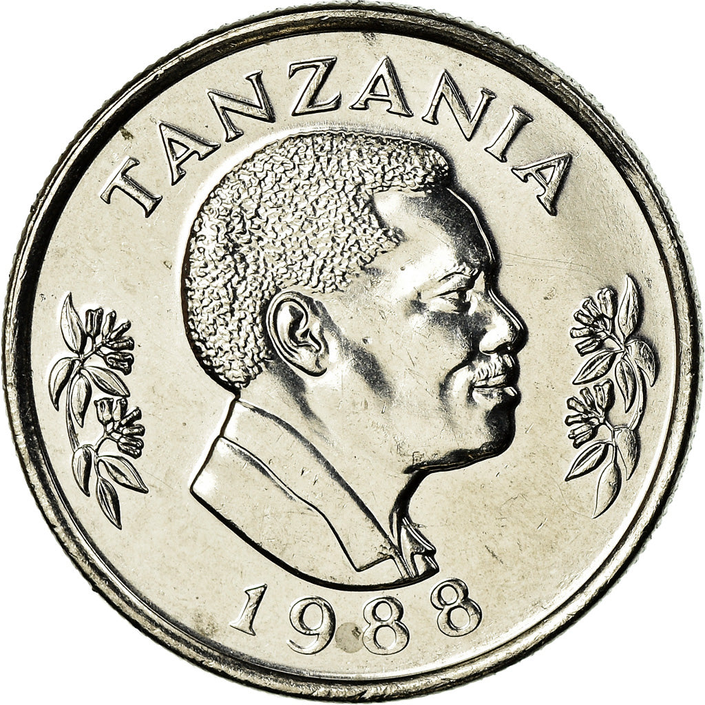 Coin, Tanzania, 50 Senti, 1988, British Royal Mint, AU(55-58), Nickel Clad