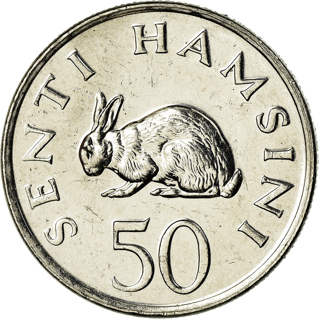 Coin, Tanzania, 50 Senti, 1988, British Royal Mint, AU(55-58), Nickel Clad