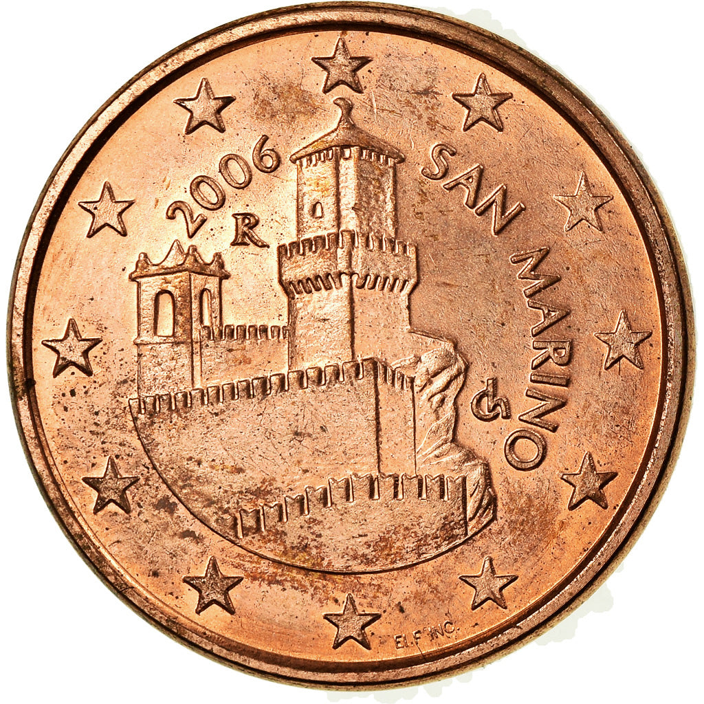 San Marino, 5 Euro Cent, 2006, MBC, Cobre chapado en acero, KM:442