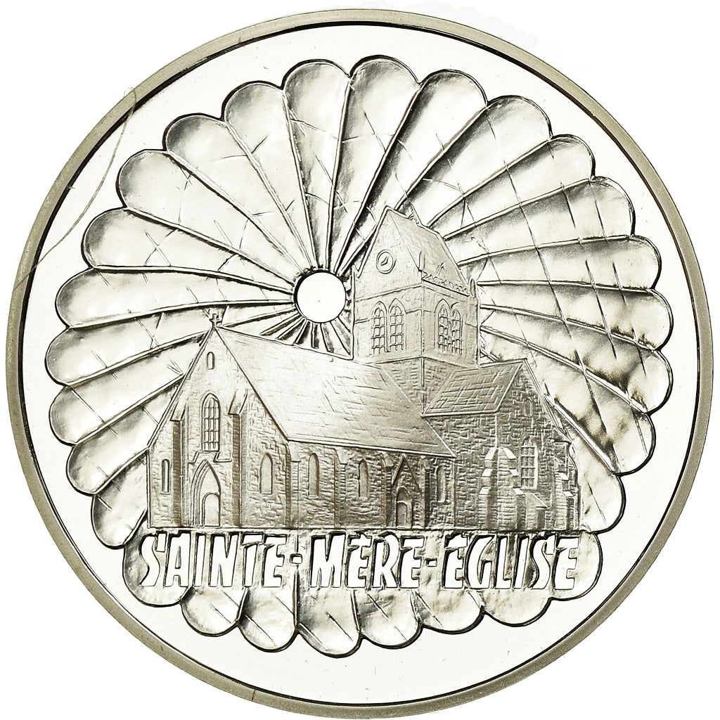 Munten, Frankrijk, Sainte-Mère-Eglise, 100 Francs, 1994, BE, FDC, Zilver
