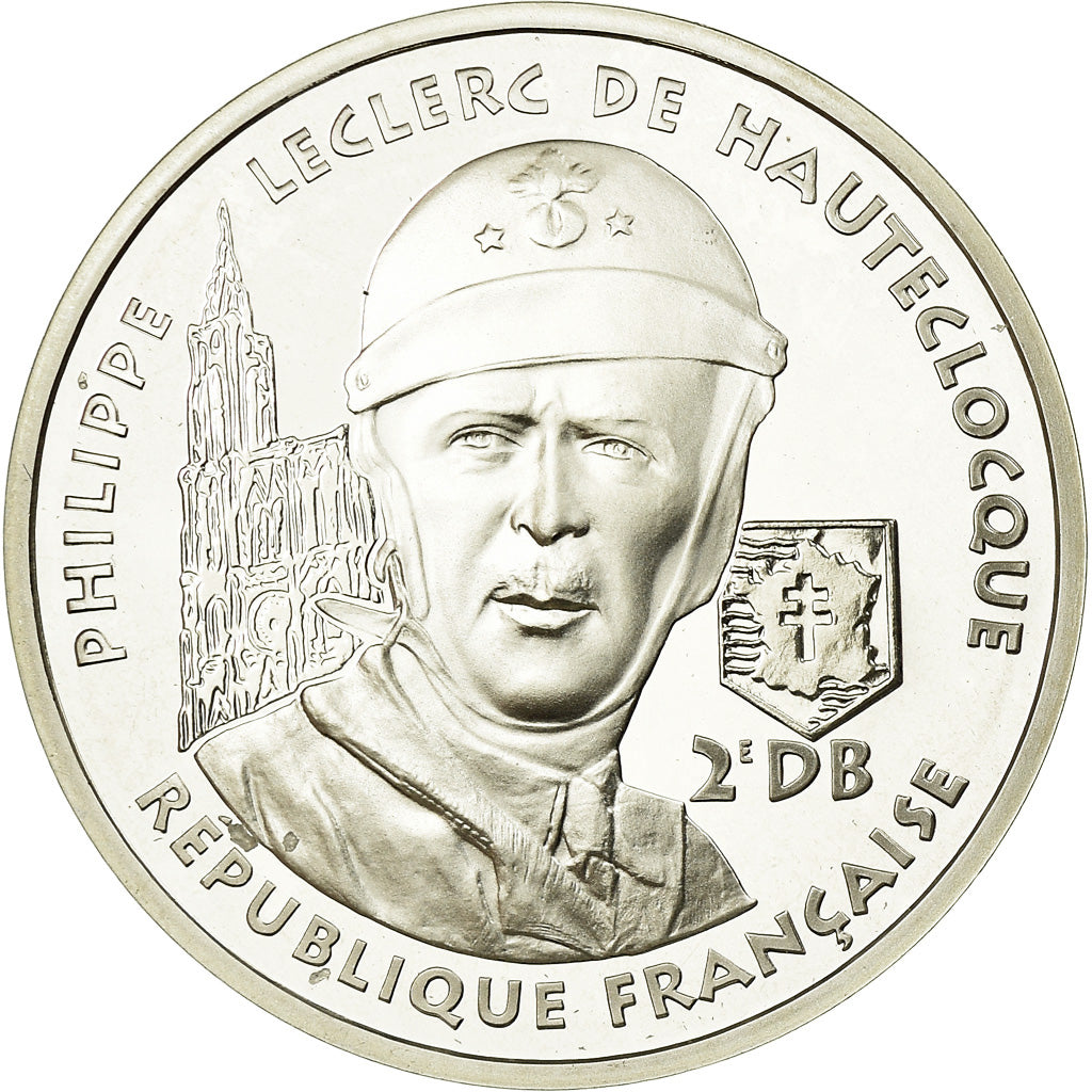 Munten, Frankrijk, Général Leclerc, 100 Francs, 1994, BE, FDC, Zilver