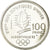 Coin, France, Slalom skiers, 100 Francs, 1990, BE, MS(65-70), Silver, KM:984