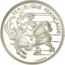 Coin, France, Hockey players, 100 Francs, 1991, BE, MS(65-70), Silver, KM:993