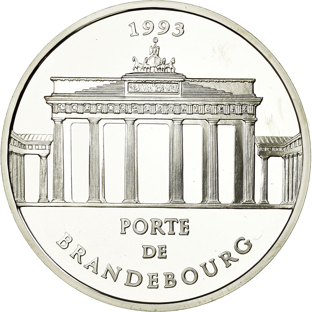 Munten, Frankrijk, Porte de Brandebourg, 100 Francs-15 Ecus, 1993, BE, FDC