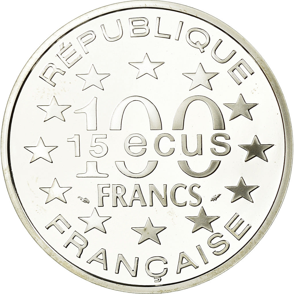Munten, Frankrijk, Porte de Brandebourg, 100 Francs-15 Ecus, 1993, BE, FDC
