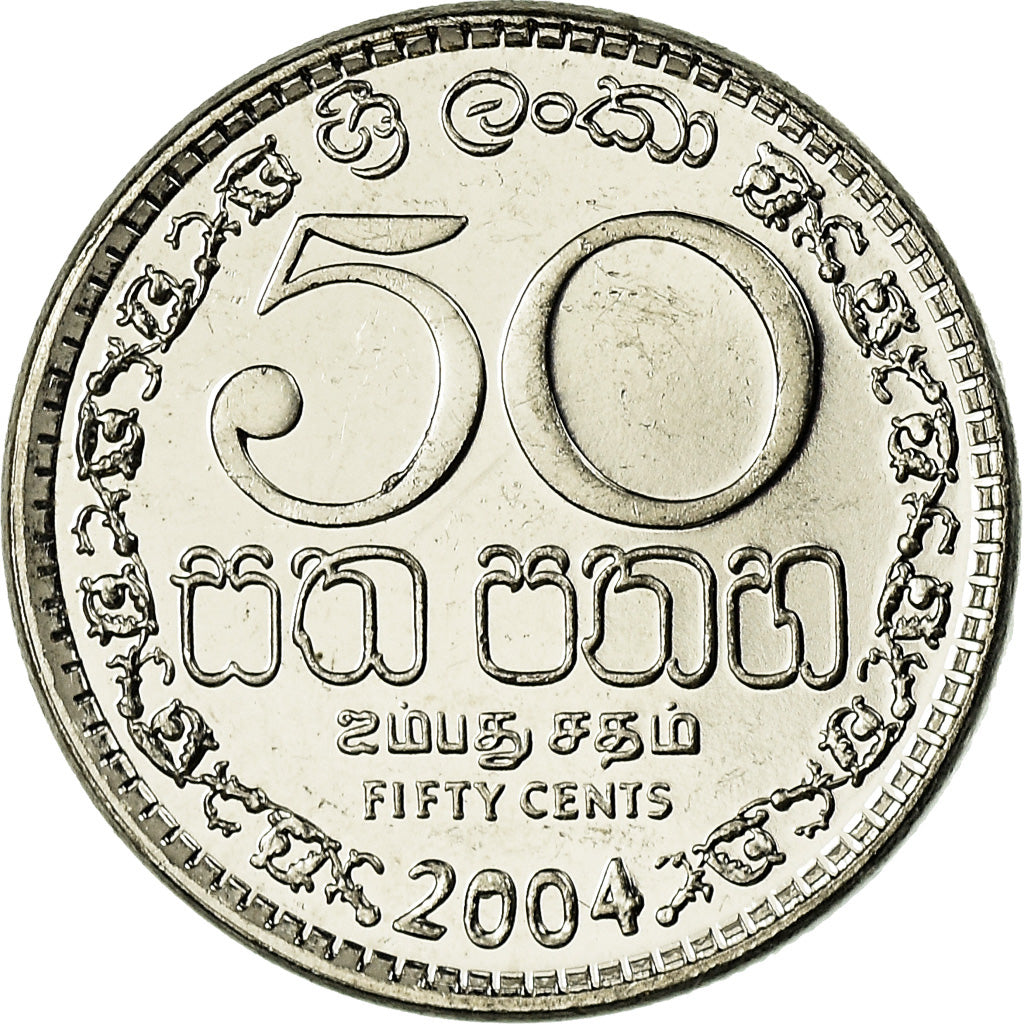 Monnaie, Sri Lanka, 50 Cents, 2004, SPL, Nickel plated steel, KM:135.2a
