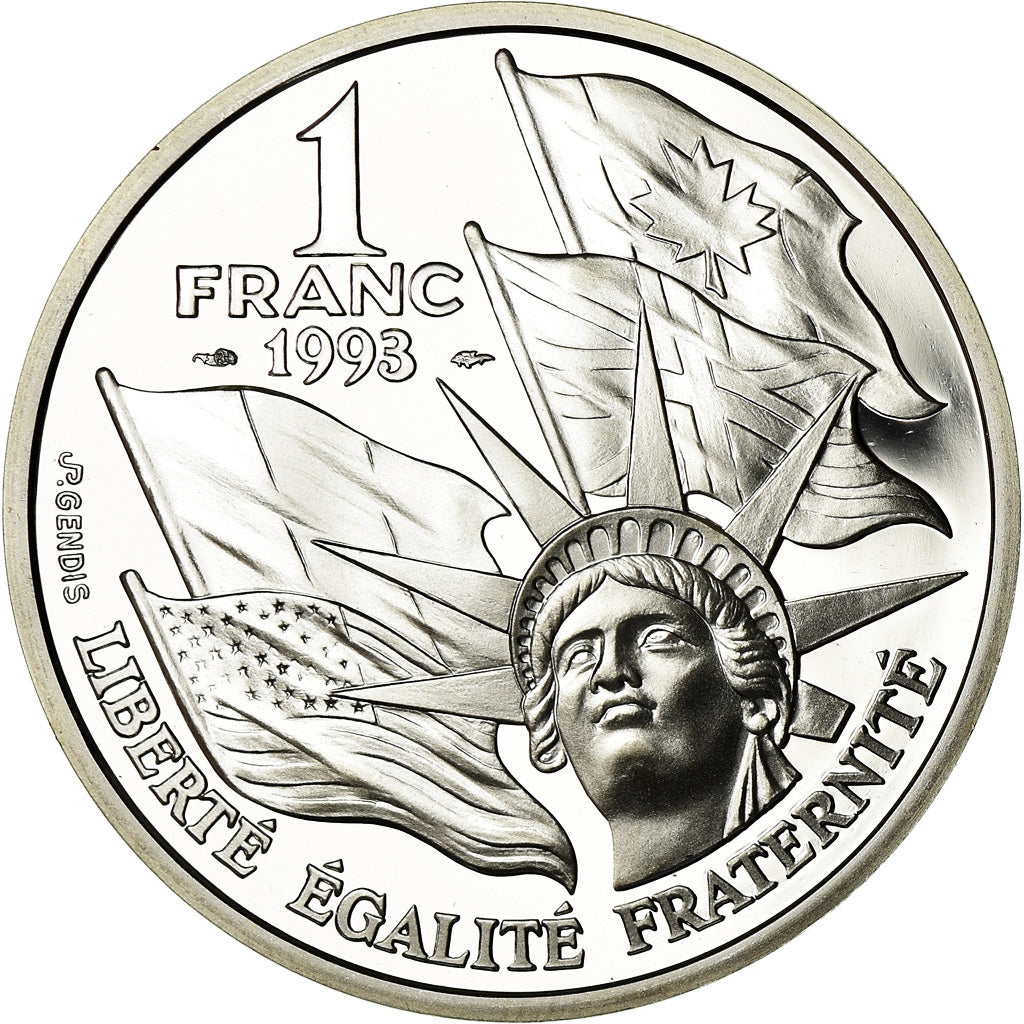 Monnaie, France, Débarquement, Franc, 1993, Paris, BE, FDC, Argent