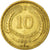Coin, Chile, 10 Centesimos, 1964, EF(40-45), Aluminum-Bronze, KM:191