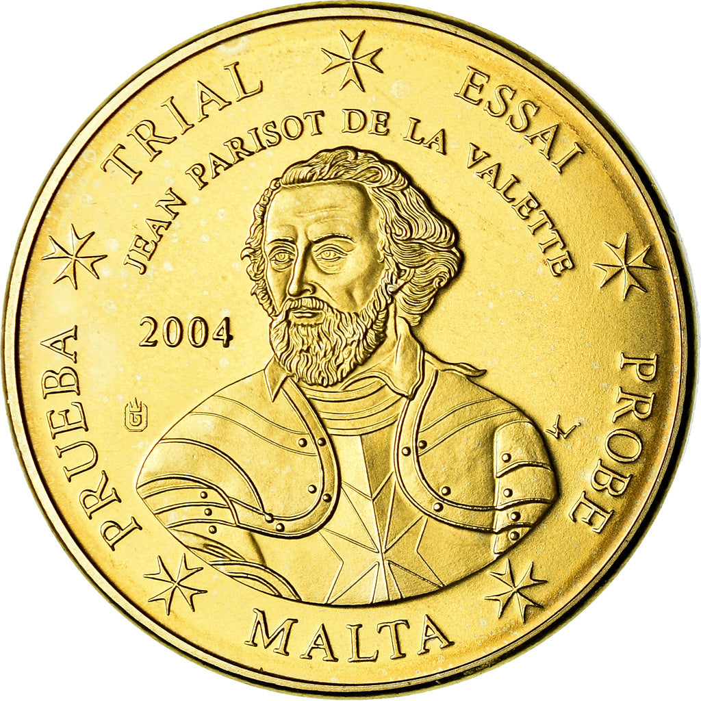 Malta, 50 Euro Cent, 2004, unofficial private coin, MS(63), Brass