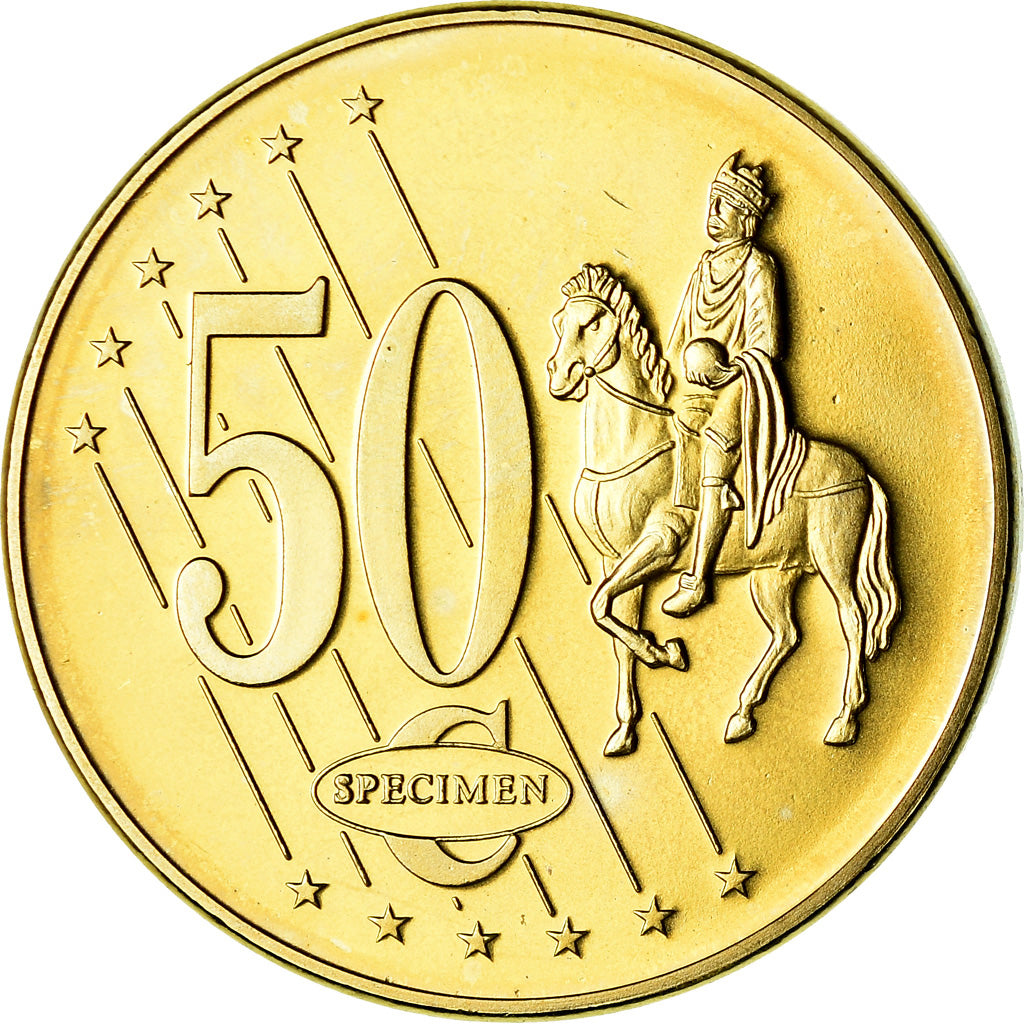 Malta, 50 Euro Cent, 2004, unofficial private coin, MS(63), Brass