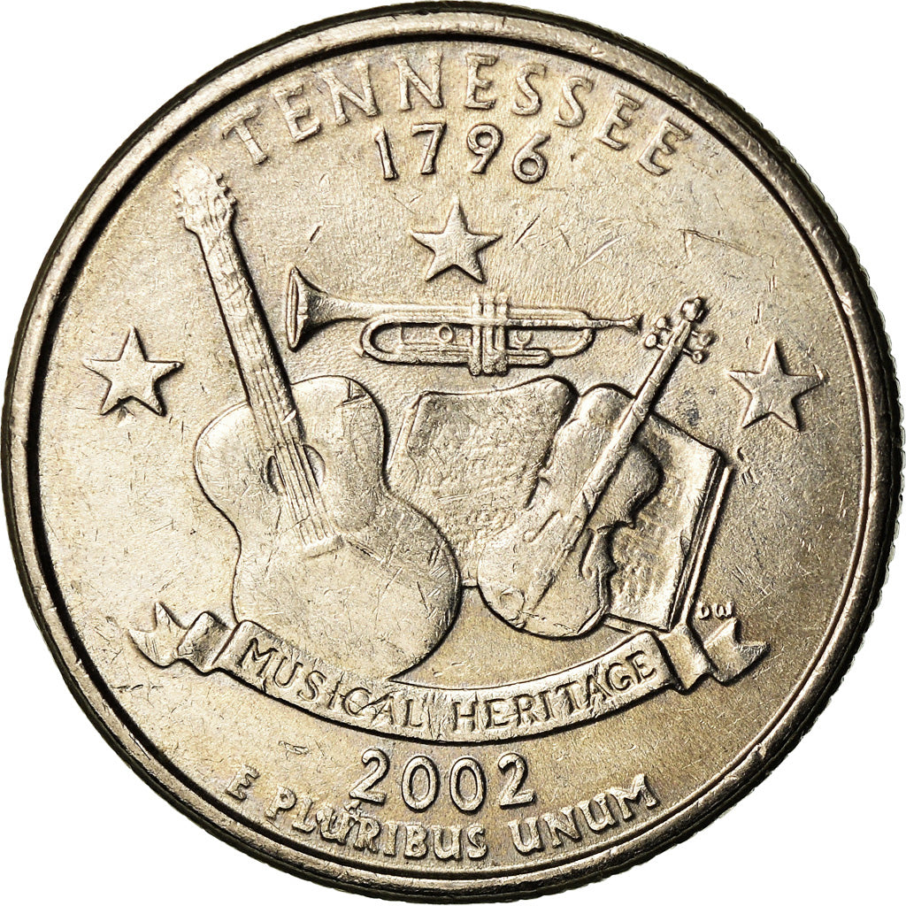 Moneda, Estados Unidos, Tennessee, Quarter, 2002, U.S. Mint, Philadelphia, MBC