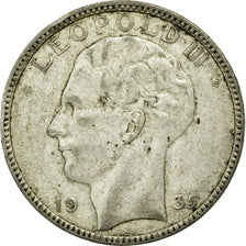 Coin, Belgium, 20 Francs, 20 Frank, 1935, AU(50-53), Silver, KM:105