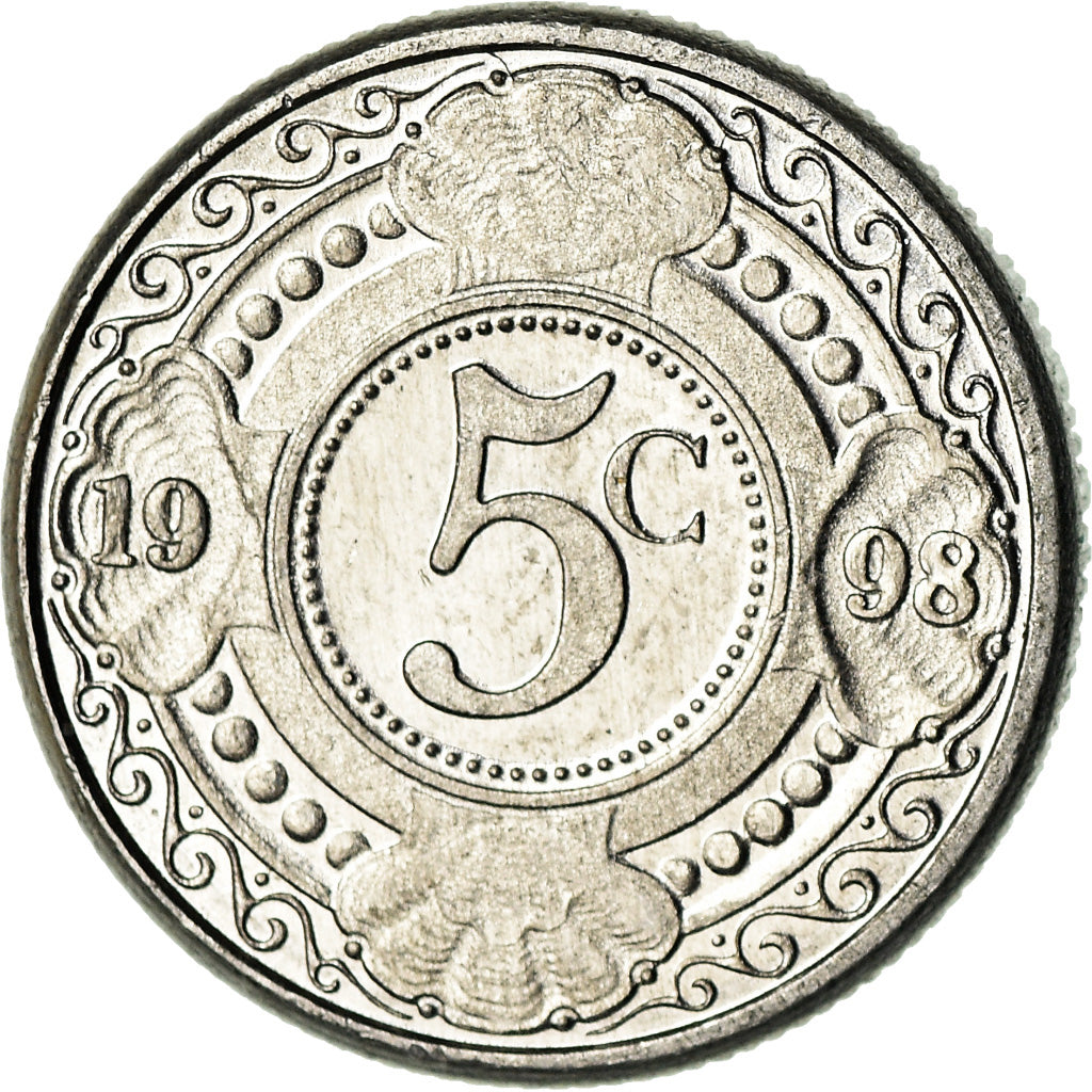 Moneta, Antille olandesi, Beatrix, 5 Cents, 1998, SPL, Alluminio, KM:33
