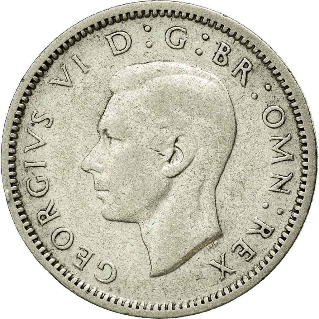 Coin, Great Britain, George VI, 6 Pence, 1945, EF(40-45), Silver, KM:852