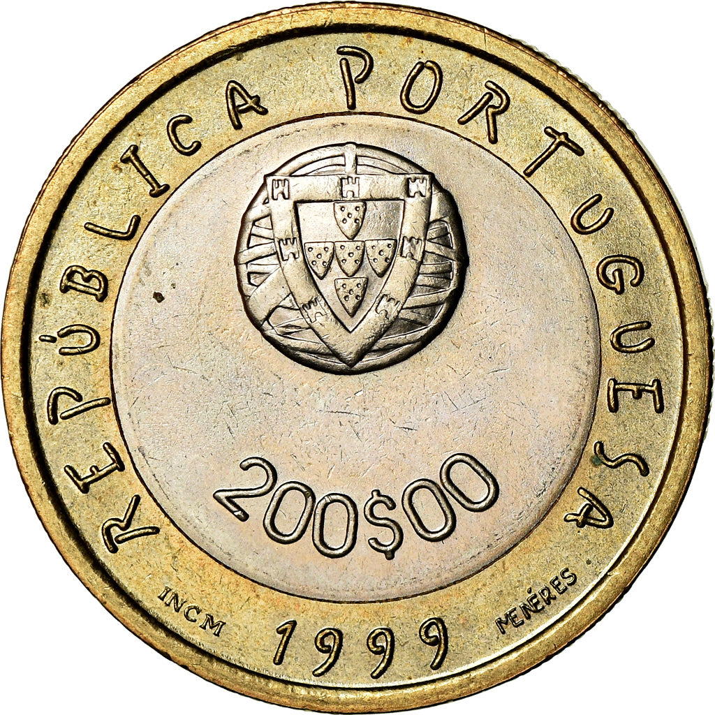 Coin, Portugal, 200 Escudos, 1999, Lisbon, EF(40-45), Bi-Metallic, KM:720