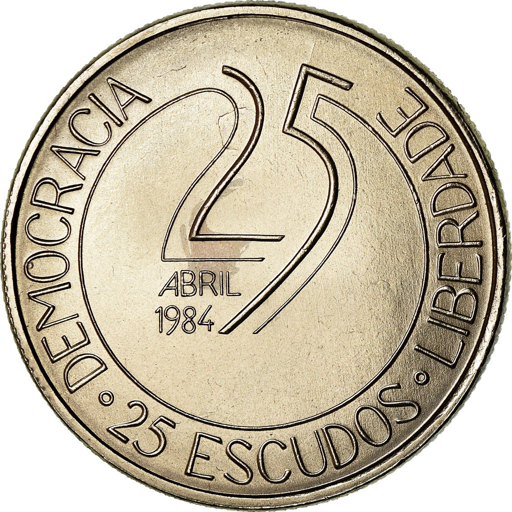 Münze, Portugal, 25 Escudos, 1984, VZ, Copper-nickel, KM:623