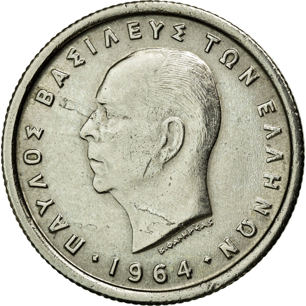 Coin, Greece, Paul I, 50 Lepta, 1964, AU(50-53), Copper-nickel, KM:80