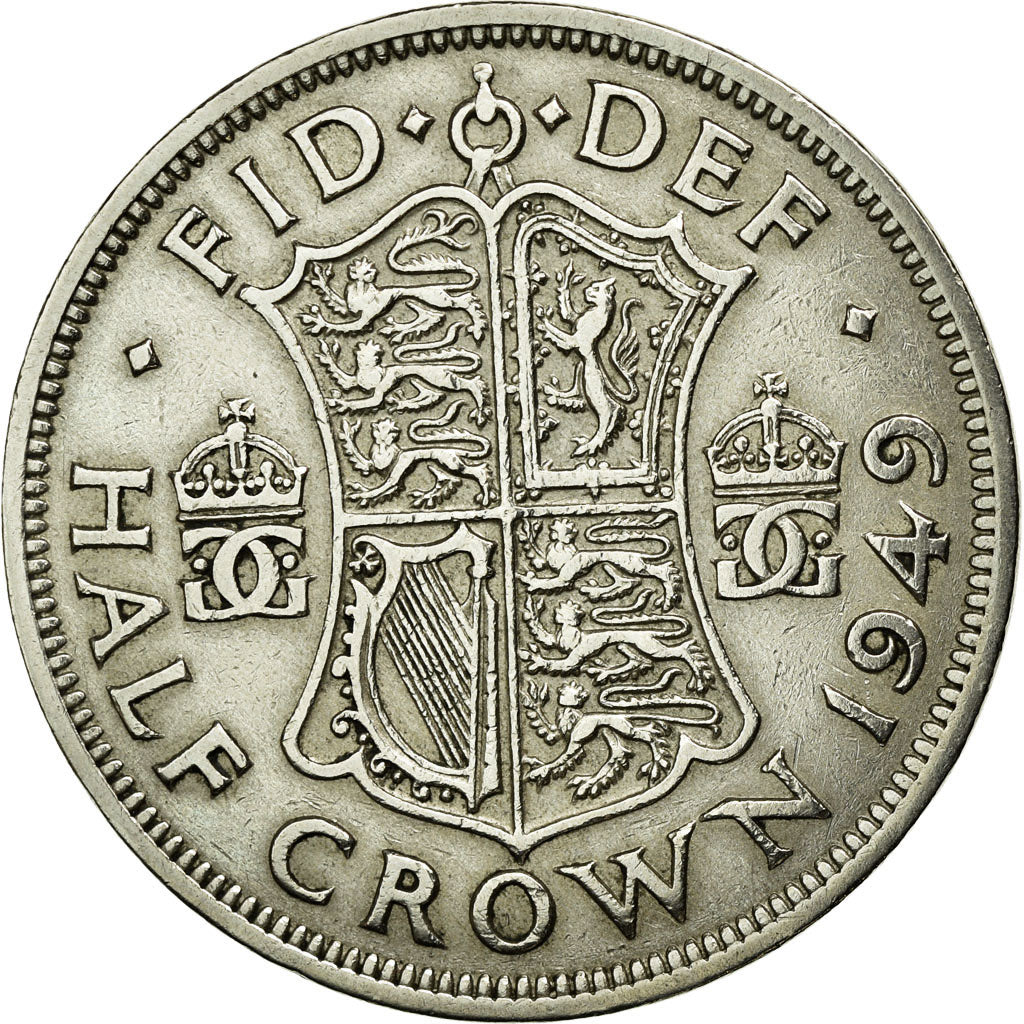 Monnaie, Grande-Bretagne, George VI, 1/2 Crown, 1949, TTB, Copper-nickel, KM:879