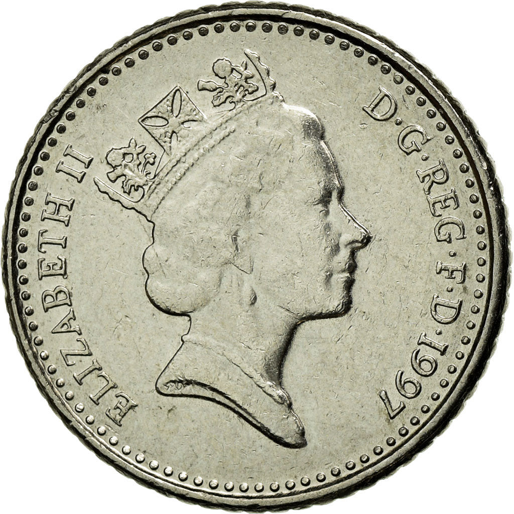 Coin, Great Britain, Elizabeth II, 5 Pence, 1997, EF(40-45), Copper-nickel