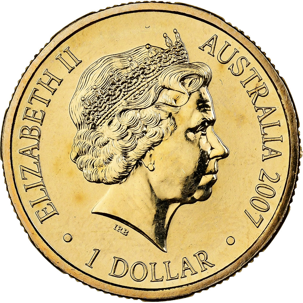 Australia, Elizabeth II, 1 Dollar, 2007, Canberra, Aluminum-Bronze, MS(63)