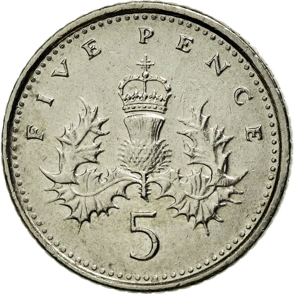 Coin, Great Britain, Elizabeth II, 5 Pence, 2000, EF(40-45), Copper-nickel