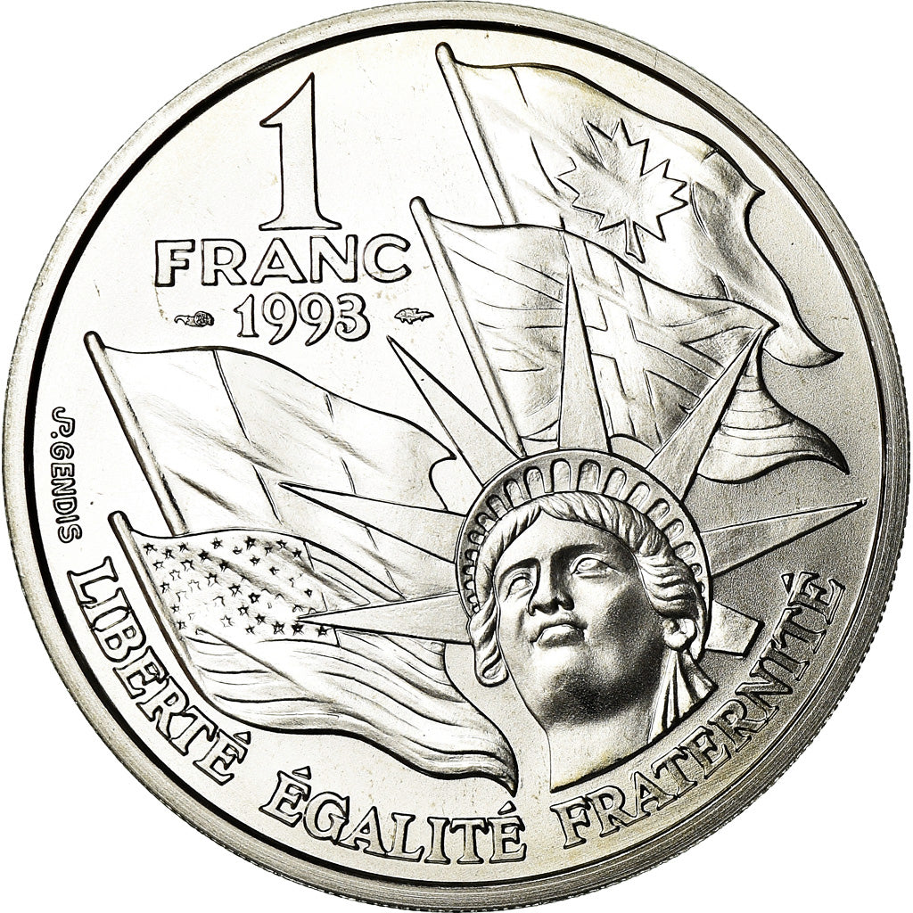 Moneda, Francia, Cinquantenaire du Débarquement, Franc, 1993, Paris, BU, FDC