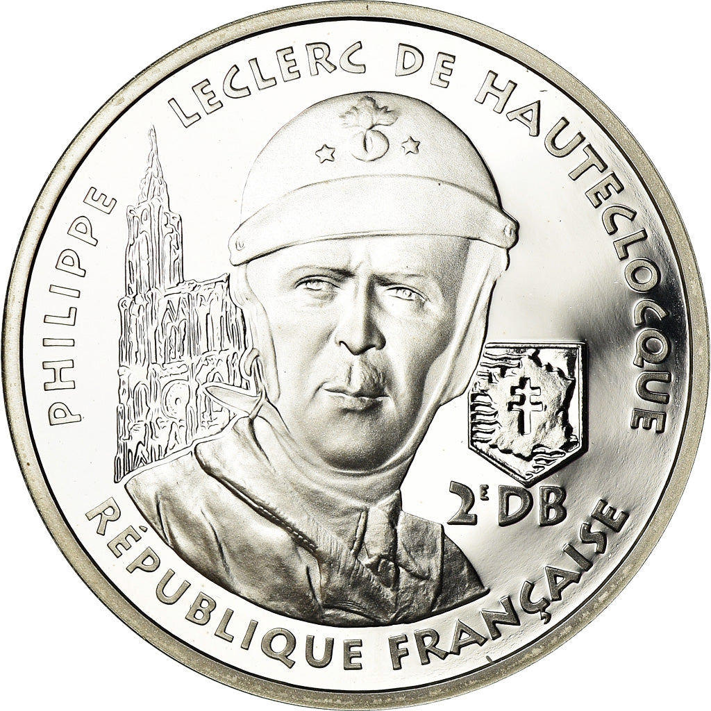 Munten, Frankrijk, Général Leclerc, 100 Francs, 1994, BE, FDC, Zilver