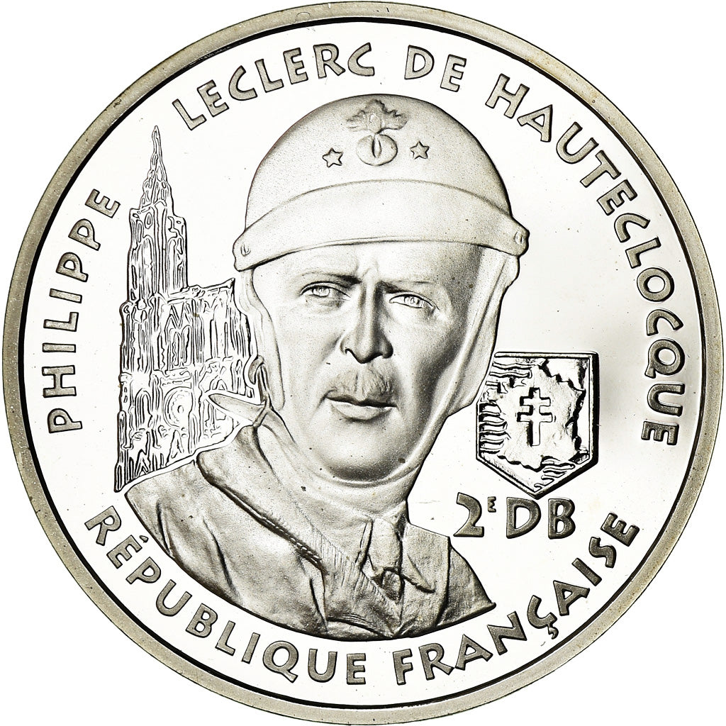 Munten, Frankrijk, Général Leclerc, 100 Francs, 1994, BE, FDC, Zilver