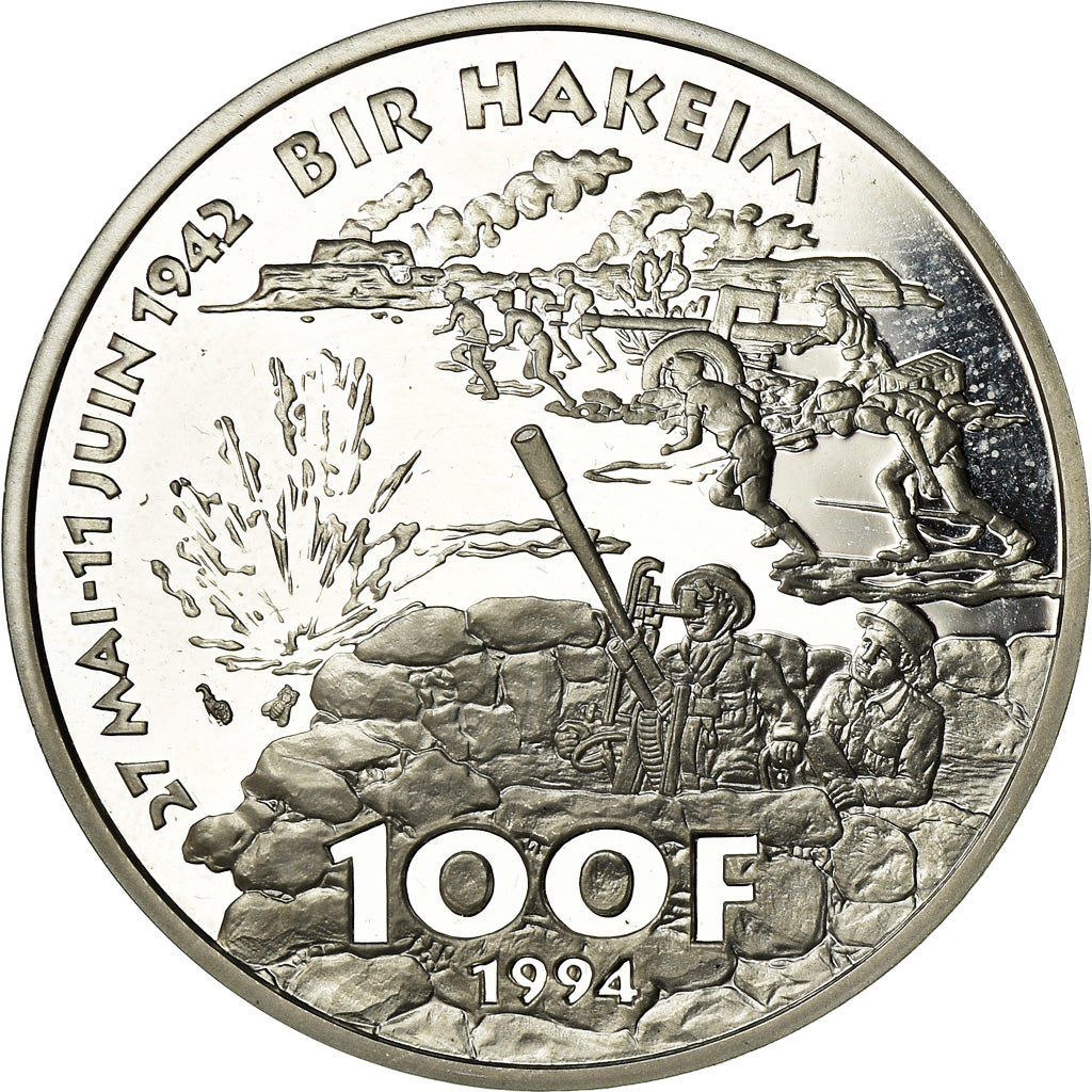 Munten, Frankrijk, Koenig, 100 Francs, 1994, BE, FDC, Zilver, KM:1040