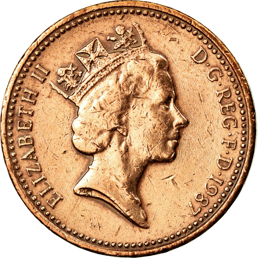 Coin, Great Britain, Elizabeth II, Penny, 1987, EF(40-45), Bronze, KM:935