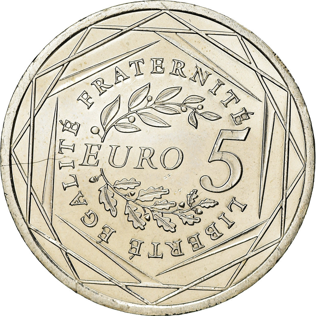 France, 5 Euro, 2008, MS(63), Silver, Gadoury:EU287, KM:1534