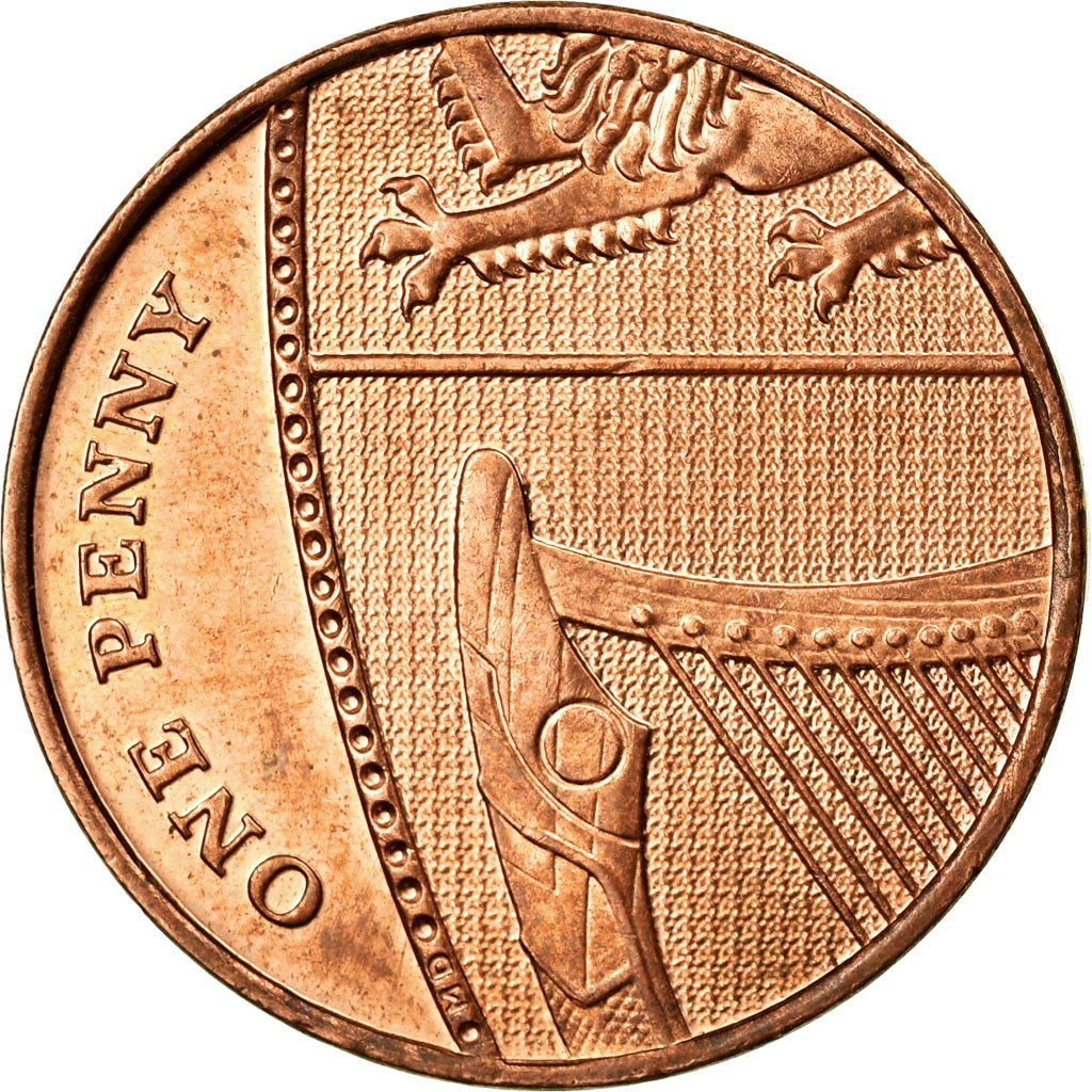 Coin, Great Britain, Elizabeth II, Penny, 2009, AU(50-53), Copper Plated Steel