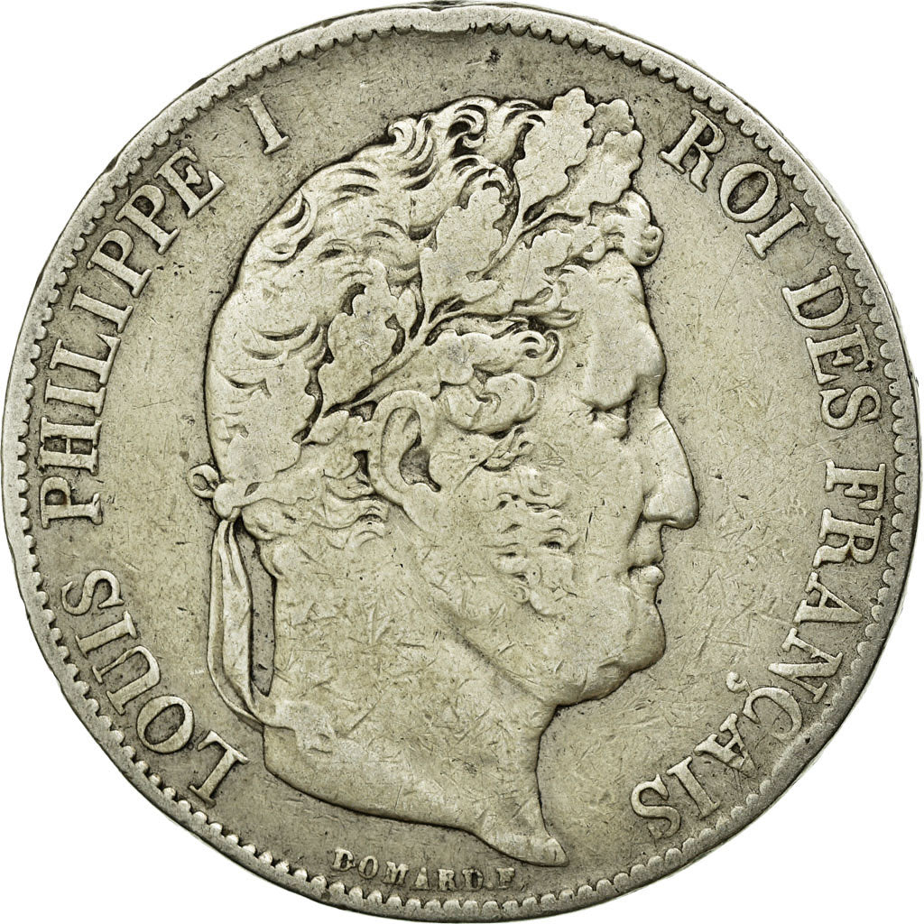 Monnaie, France, Louis-Philippe, 5 Francs, 1845, Strasbourg, TB, Argent