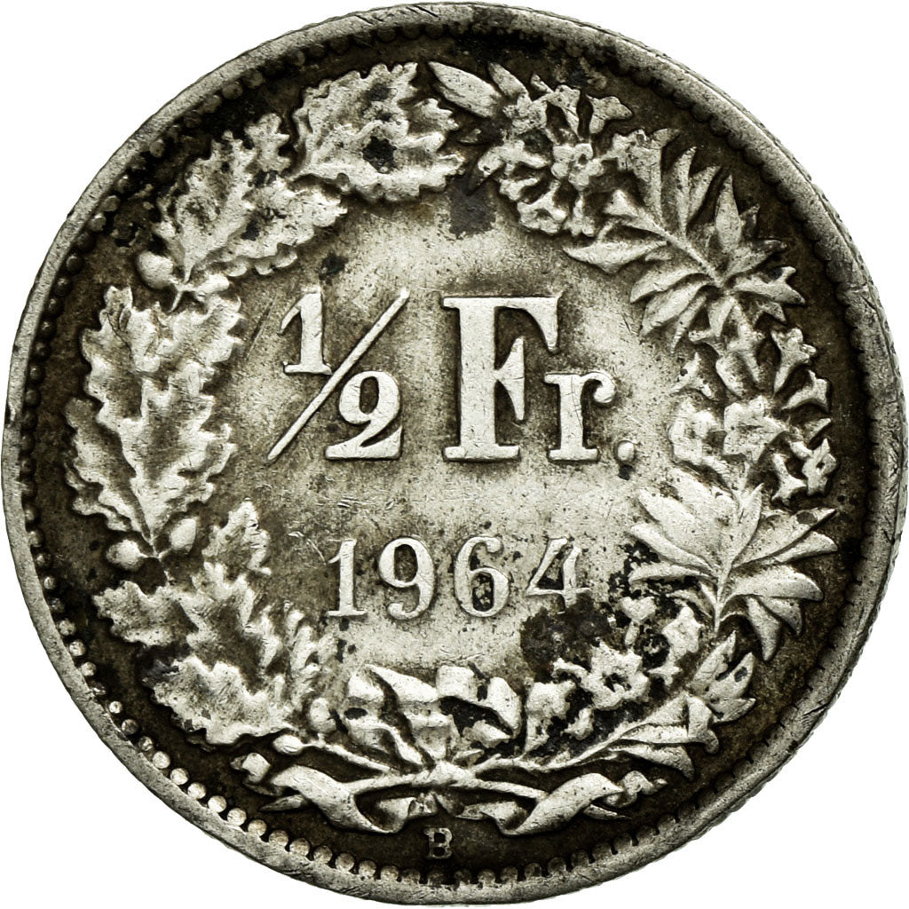Coin, Switzerland, 1/2 Franc, 1964, Bern, VF(30-35), Silver, KM:23