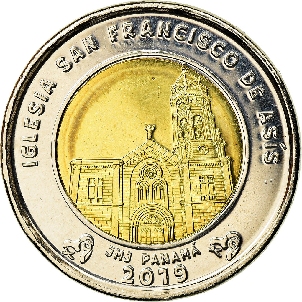 Munten, Panama, Eglise San Francisco de Asis, Balboa, 2019, UNC-, Bi-Metallic