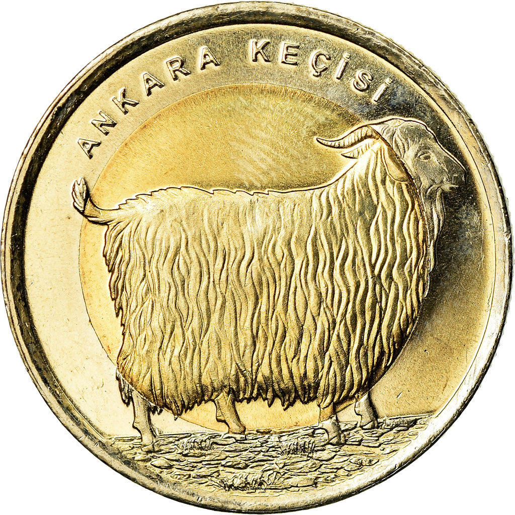 Monnaie, Turquie, Chèvre angora, Lira, 2015, SPL, Bi-Metallic